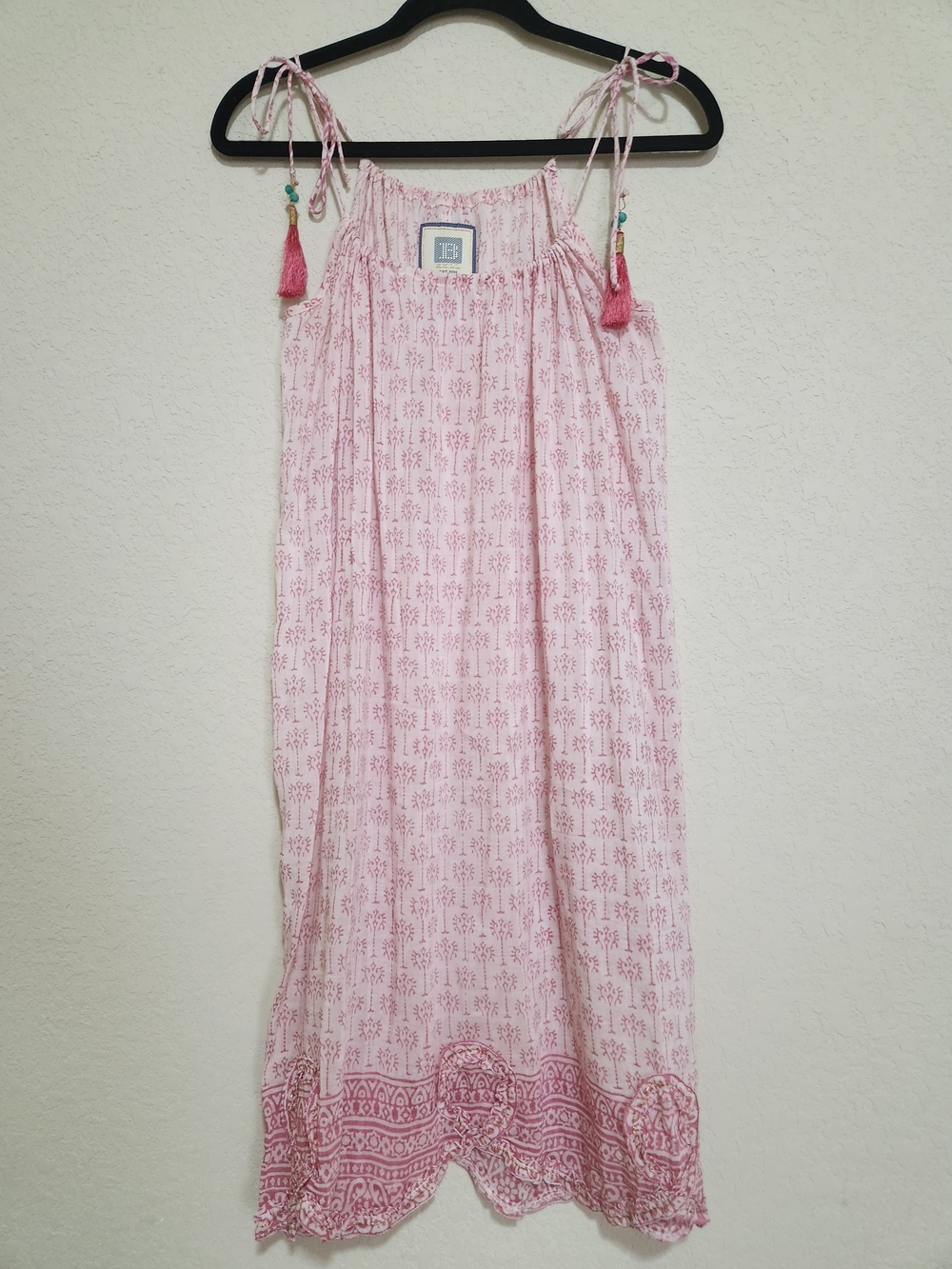 Bell by Alicia Bell Hand-block-printed Adjustable Tie-shoulder Strap Sundress